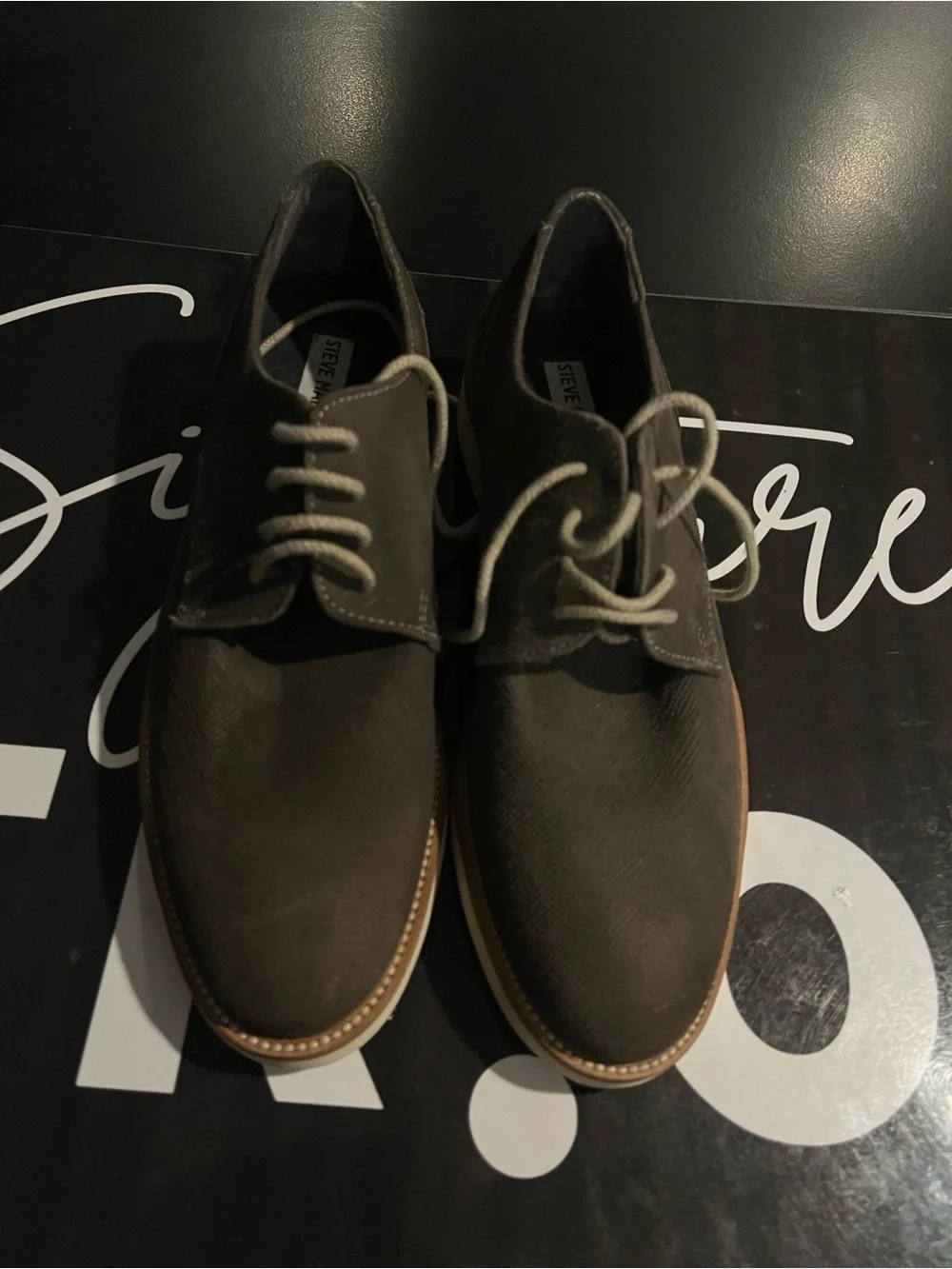 Steve Madden Men's Dark Gray Lace-Up Casual Shoes New Size 8
